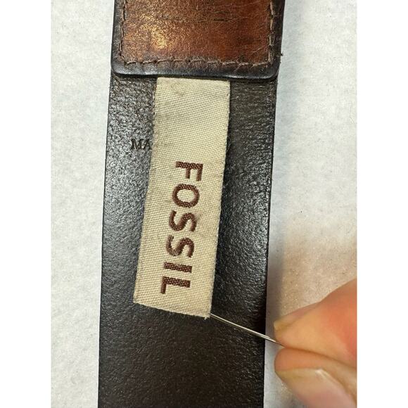Fossil Brown Genuine Leather Belt 1954 Style Men's Size 38 - Picture 10 of 10